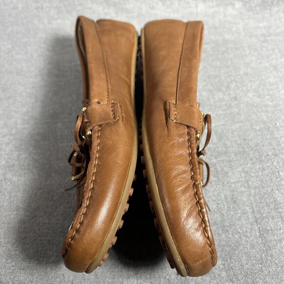 Lauren Ralph Lauren Briley Leather Loafers Size 8.5 B Brown Moccasin Slip-On - Picture 4 of 7